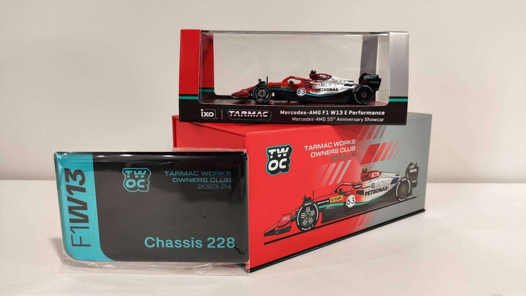 Tarmac Works Owners Clubs Mercedes-AMG F1 W13 E Performance 55th Anniversary Showcar Lewis Hamilton & George Russell