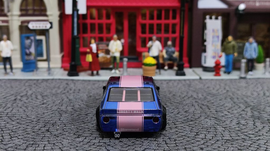 MINI GT Nissan Skyline Kenmeri Liberty Walk Chrome Blue w/ Baby Pink "One Night in Beijing"