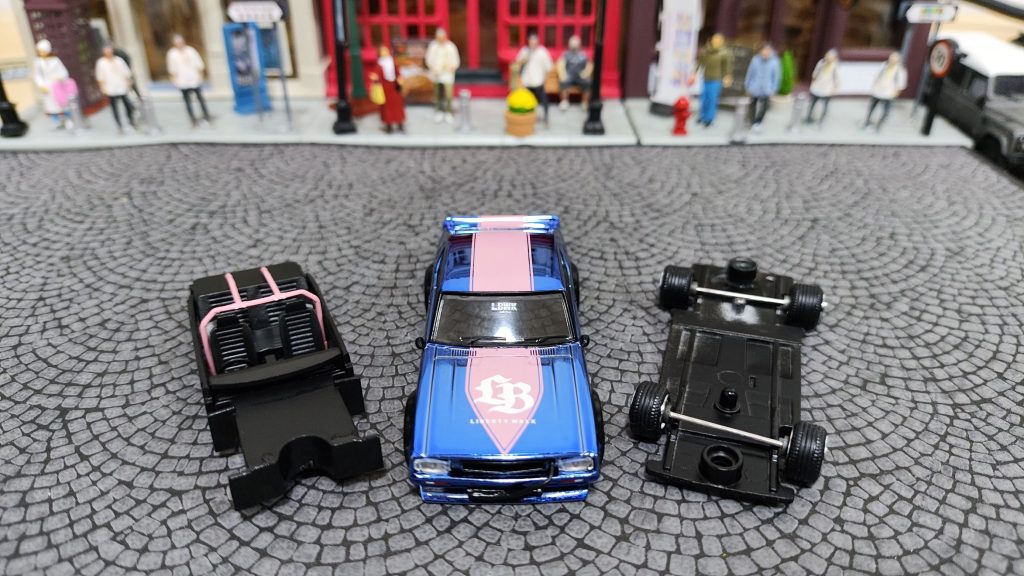 MINI GT Nissan Skyline Kenmeri Liberty Walk Chrome Blue w/ Baby Pink "One Night in Beijing"