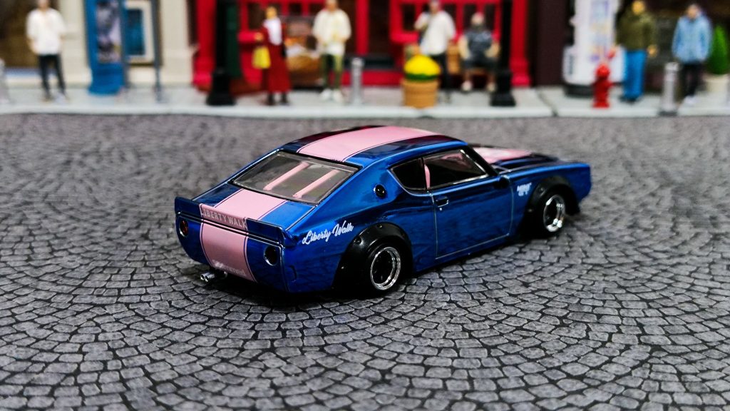 MINI GT Nissan Skyline Kenmeri Liberty Walk Chrome Blue w/ Baby Pink "One Night in Beijing"