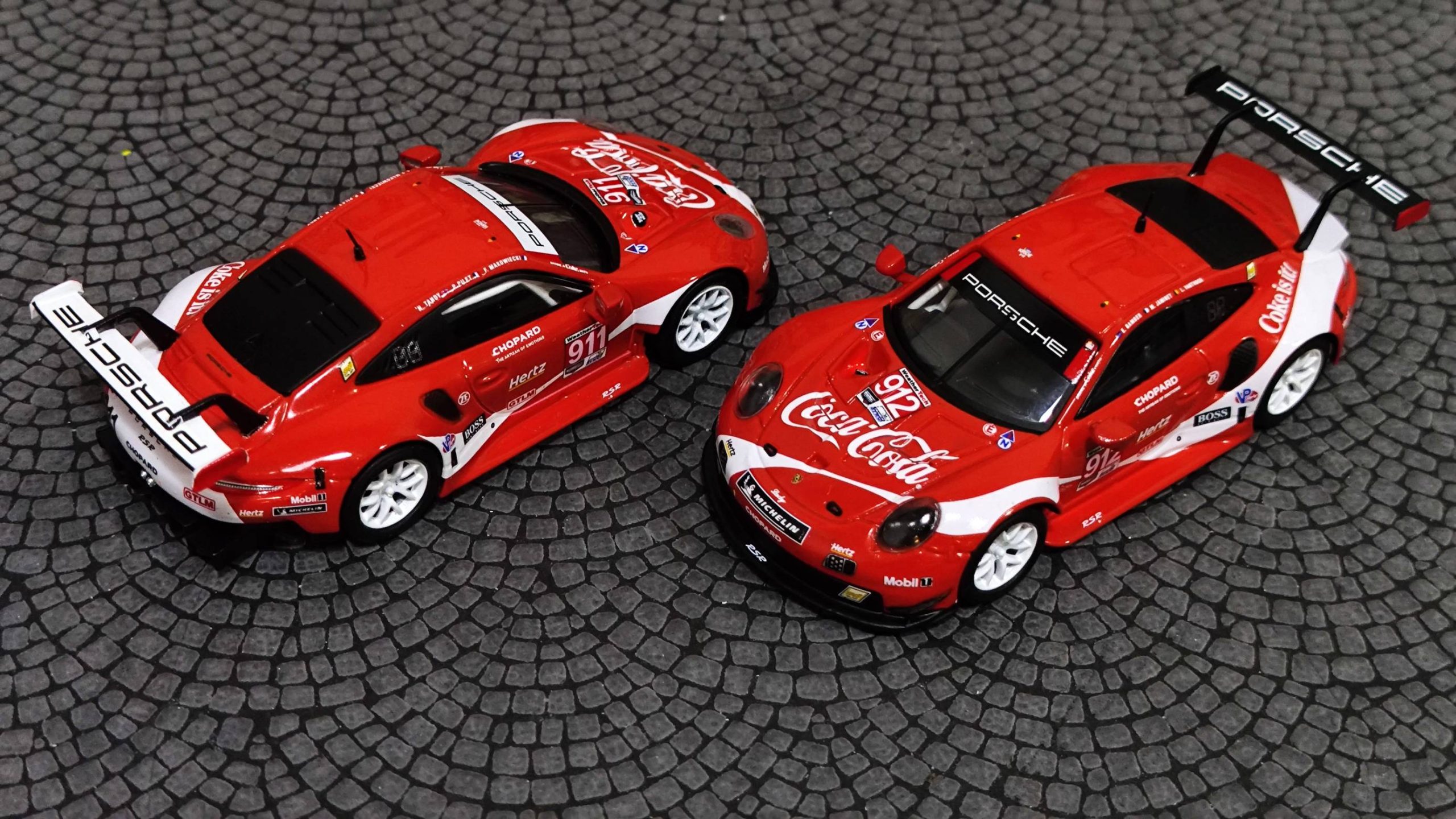 Sparky Porsche 911 RSR 2019 Coca-Cola #911 #912 Petit Lemans Car Set