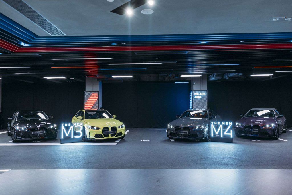 BMW M3 Sedan Manual、M3 Competition M xDrive Sedan、M3 Competition M xDrive Touring、M4 Competition M xDrive Coupé和M4 Competition M xDrive Convertible