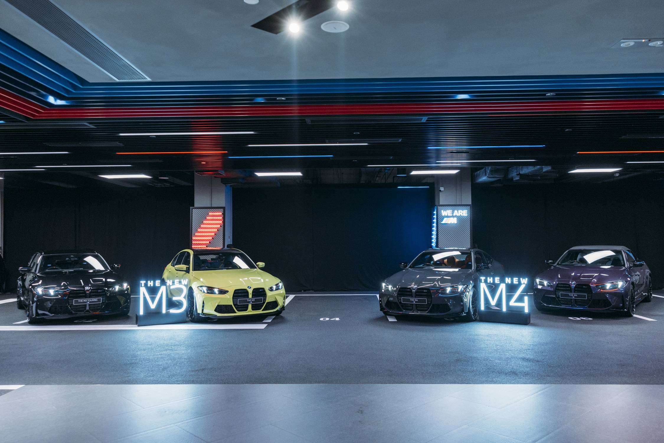 BMW M3 Sedan Manual、M3 Competition M xDrive Sedan、M3 Competition M xDrive Touring、M4 Competition M xDrive Coupé和M4 Competition M xDrive Convertible