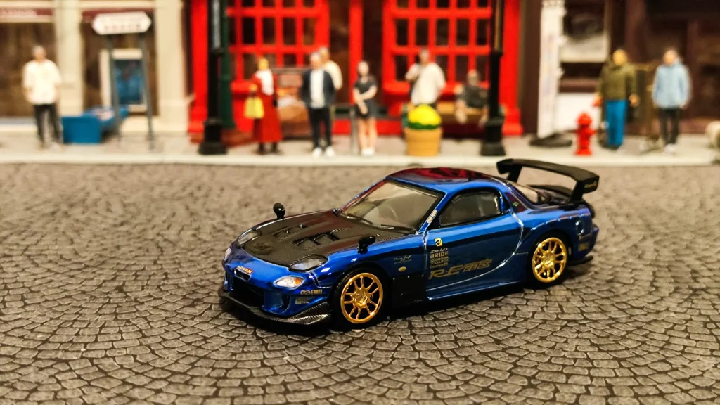 MINI GT Mazda RX-7 RE-Amemiya Chrome Blue One Night in Malaysia 2025