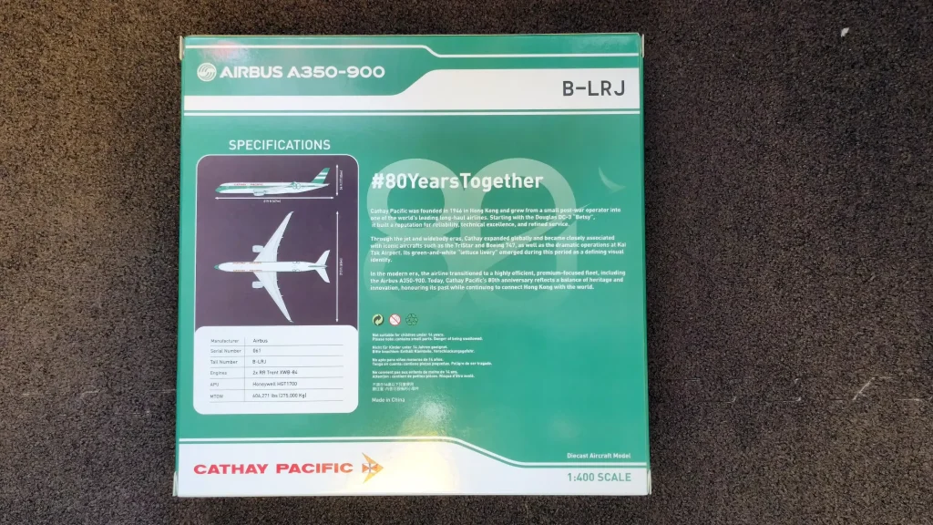 Airbus A350-900 Cathay Pacific 80th anniversary special livery model